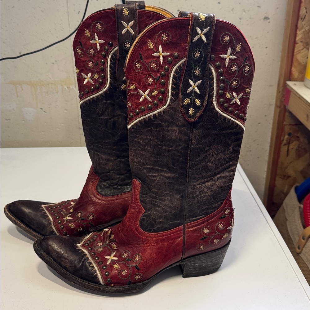 Old Gringo Red & Brown Floral Boots